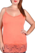 Load image into Gallery viewer, Plus size tank top with lace trim
