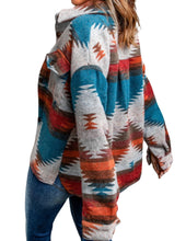 Load image into Gallery viewer, Aztec patterned shacket with 2 upper pockets
