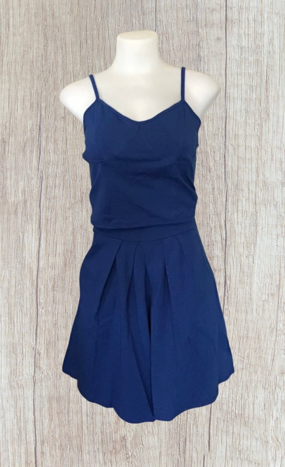 2 piece tank top and pleated shorts set