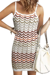 Zig zag pattern knit cami dress