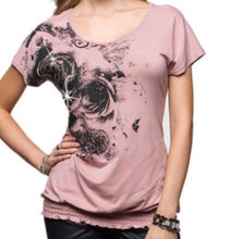 Load image into Gallery viewer, Short sleeve top with pattern &amp; sequins
