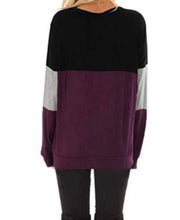 Load image into Gallery viewer, Cut out color block long sleeve sweater
