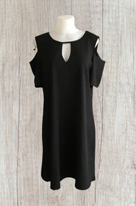 Cold shoulder black dress