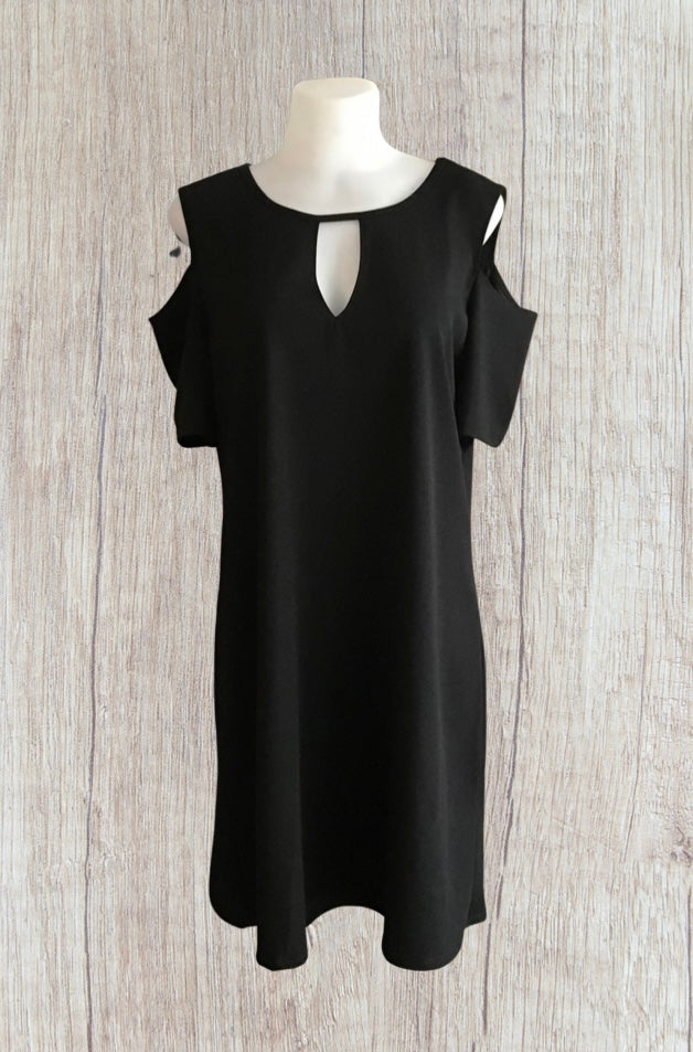 Cold shoulder black dress