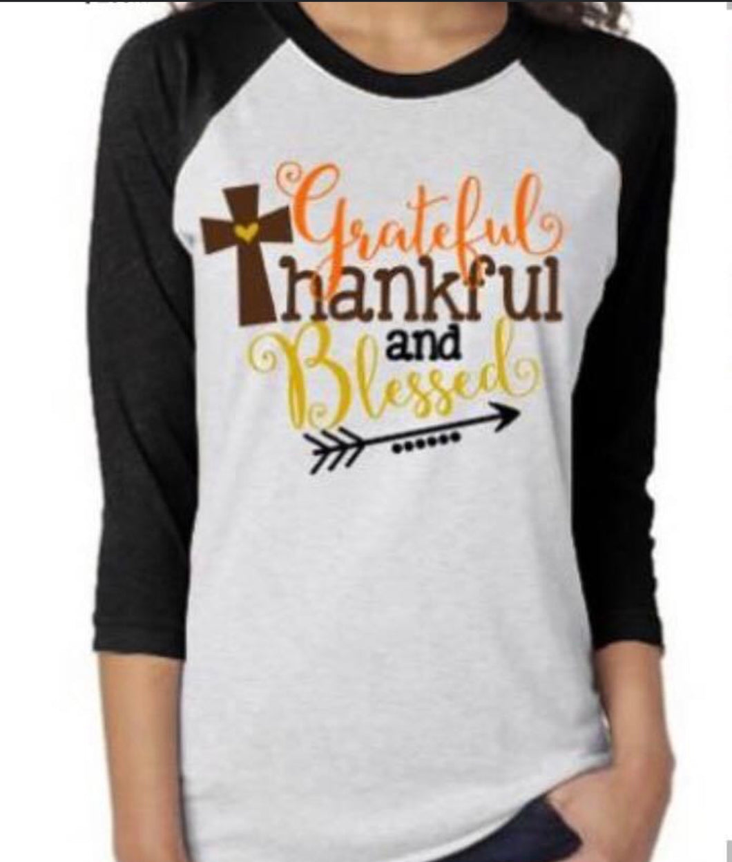 3/4 sleeve thankful top