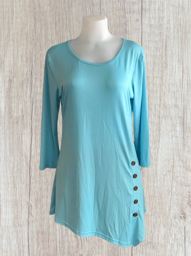 Tunic top with side buttons.