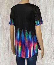 Load image into Gallery viewer, Short sleeve multi coloured criss cross top
