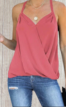 Load image into Gallery viewer, Crossover halter style high-low blouse with straps
