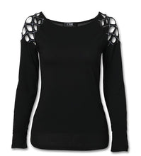 Load image into Gallery viewer, Hollow out long sleeve top with sequins
