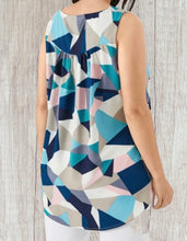 Load image into Gallery viewer, Plus size v-neck colorblock sleeveless tank top
