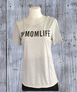 #Momlife light grey tee