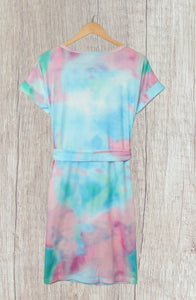 Tie dye midi t-shirt dress with pockets