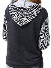 Load image into Gallery viewer, Zebra print kangaroo pocket hoodie
