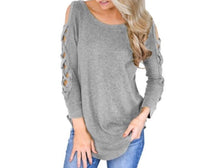 Load image into Gallery viewer, Soft sweater with criss cross sleeves

