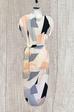 Load image into Gallery viewer, Geometric print v neck 3/4 length dress
