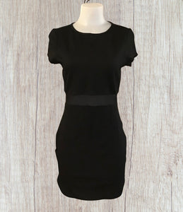 Black bodycon dress with mesh insert waist