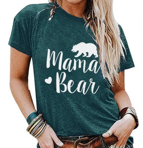 Mama Bear dark green tee