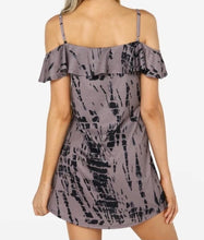 Load image into Gallery viewer, Brown tie-dye off shoulder a-line dress

