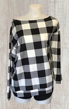 Load image into Gallery viewer, Plaid off one shoulder sweater
