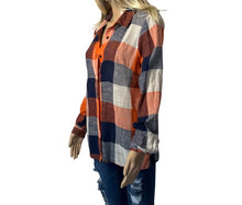 Load image into Gallery viewer, Orange plaid multi coloured shirt
