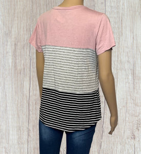 Pink striped soft tee