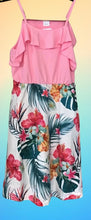 Load image into Gallery viewer, Girls pink floral cold shoulder dress
