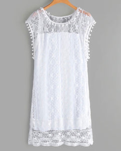 White lace beach dress