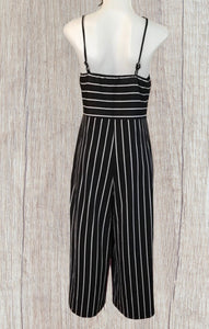 Black/white striped jumpsuit