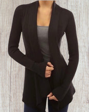 Load image into Gallery viewer, Open front draped 2 toned cardigan
