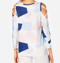 Load image into Gallery viewer, Geometric pattern top with criss cross shoulder
