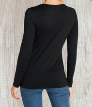 Load image into Gallery viewer, Black cutout lace insert top
