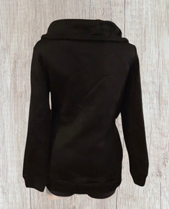 Cute sweaters with crossover zipper & pockets