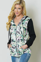 Load image into Gallery viewer, Lime floral and black hoodie
