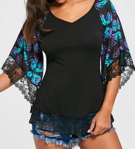 Dressy top with butterfly sleeves
