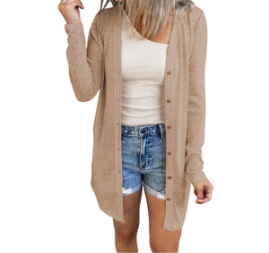 Solid color button up lightweight cardigan