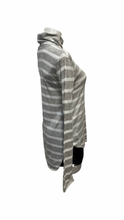 Load image into Gallery viewer, Grey striped turtleneck
