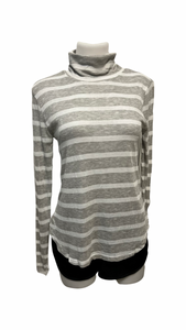 Grey striped turtleneck