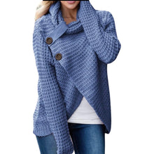 Load image into Gallery viewer, Crossover sweater with 2 decorative buttons

