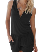 Load image into Gallery viewer, Romper with pockets and front zipper
