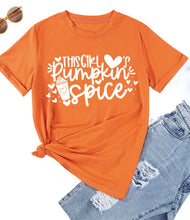 Load image into Gallery viewer, This girl loves pumpkin spice tee
