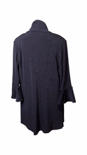 Load image into Gallery viewer, Navy cardigan with bell sleeves and side slits
