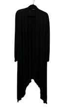 Load image into Gallery viewer, Plus size long black cardigan with irregular hem
