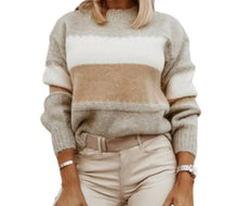 Load image into Gallery viewer, Thick brown color block sweater
