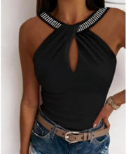 Load image into Gallery viewer, Rhinestone decor tank top
