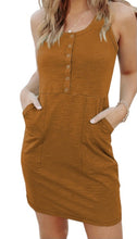 Load image into Gallery viewer, Casual button up summer dress with pockets
