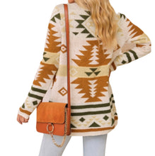 Load image into Gallery viewer, Aztec patterned cardigan with pockets
