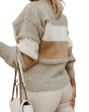 Load image into Gallery viewer, Thick brown color block sweater
