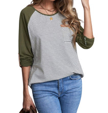 Load image into Gallery viewer, Raglan sleeve striped top with pocket
