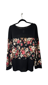 Plus size black floral sweater