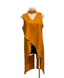 Unique chic long sleeveless crossover top